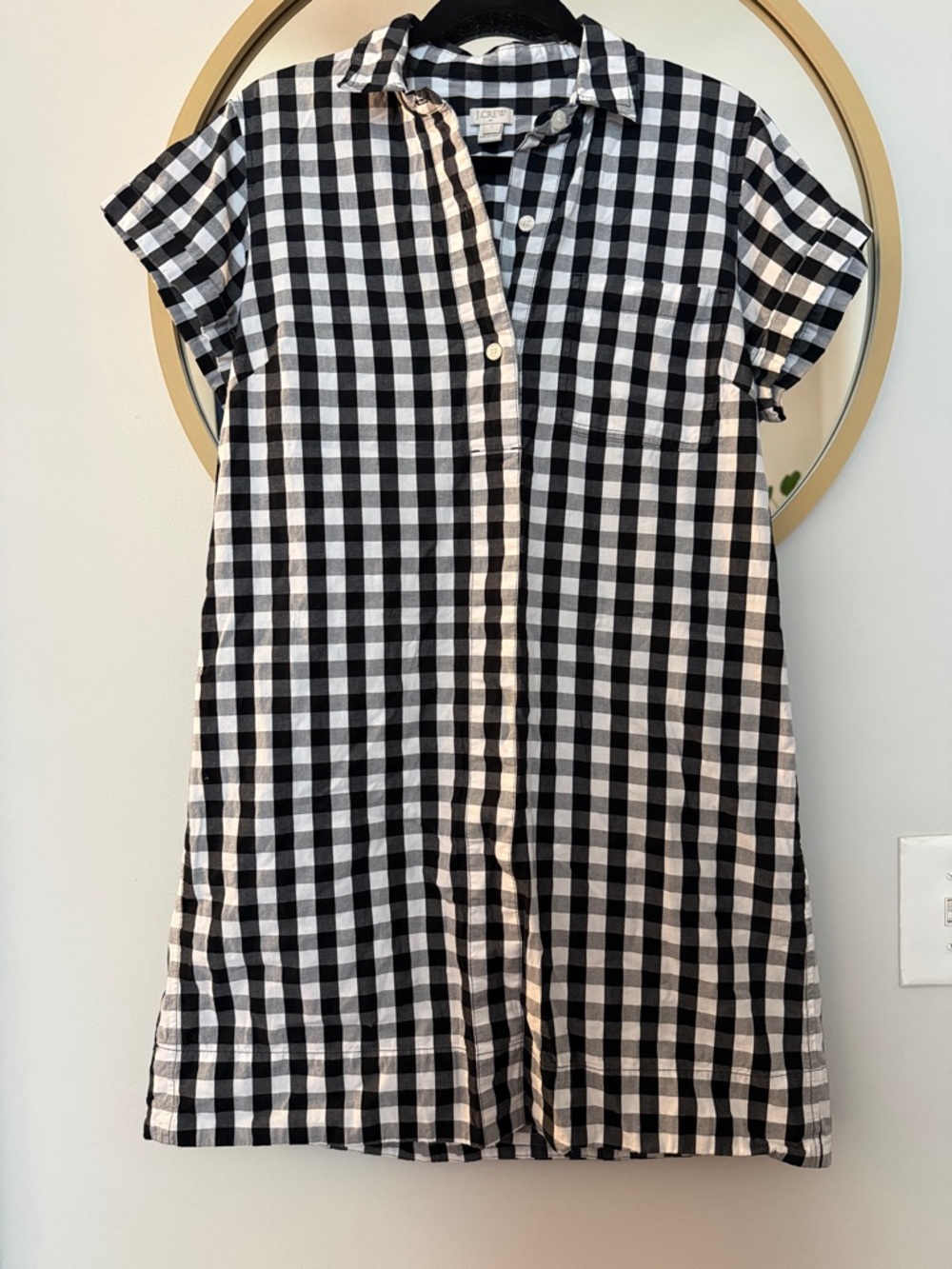 J. Crew Gingham Shirt Dress